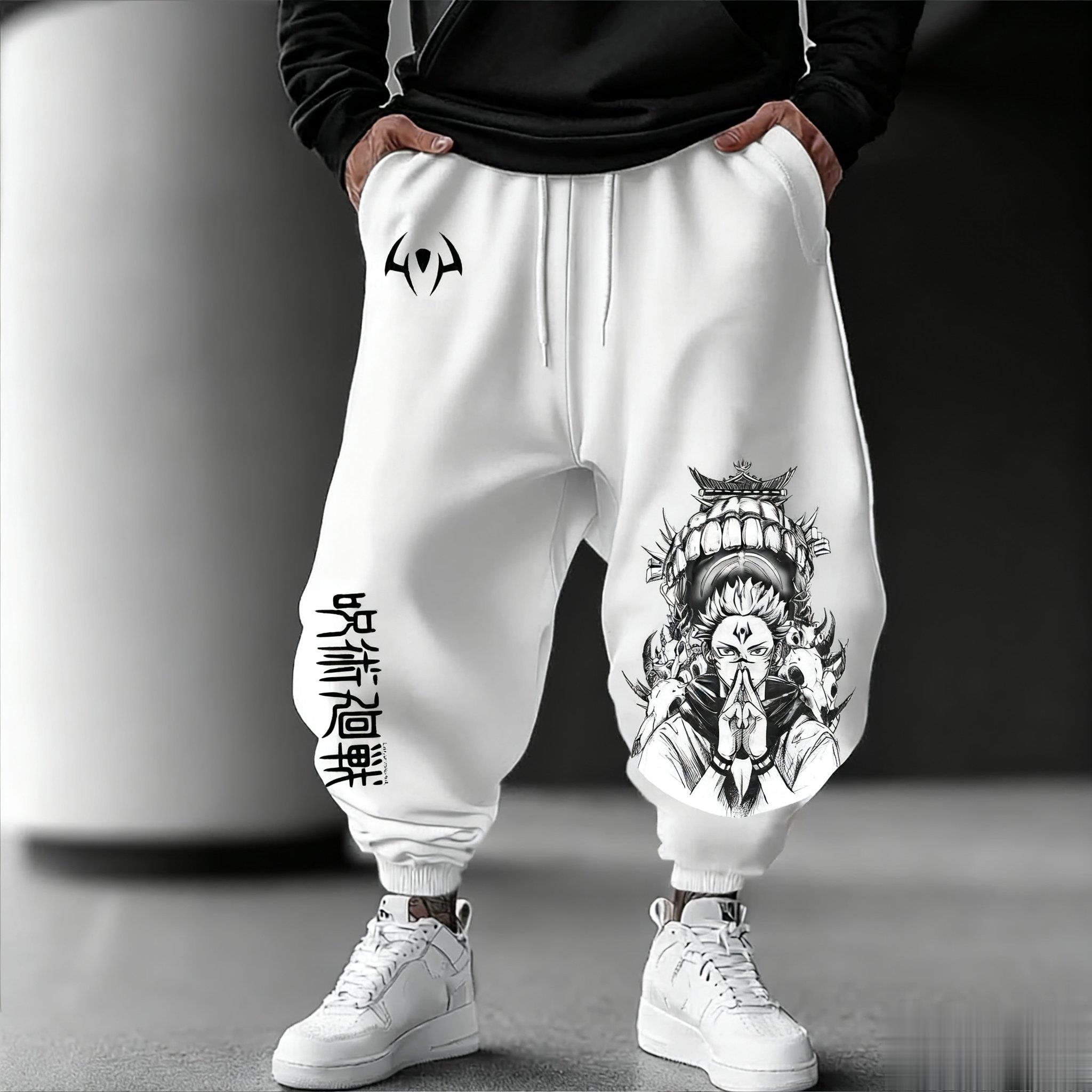 Street Fashion Japan - Jujutsu Kaisen الرجال سراويل للجري فضفاضة